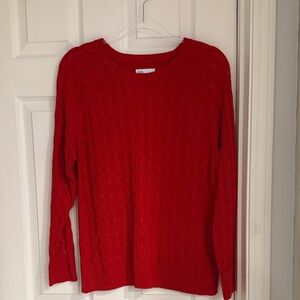 Croft & Barrow Red Cable Knit Crew Neck Sweater